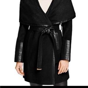 🚫SOLD🚫Like NEW Via Spiga wool blend faux leather long winter coat